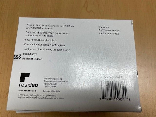 6150RFC Fixed English Keypad w/ Wireless Receiver 6150RF OPEN BOX