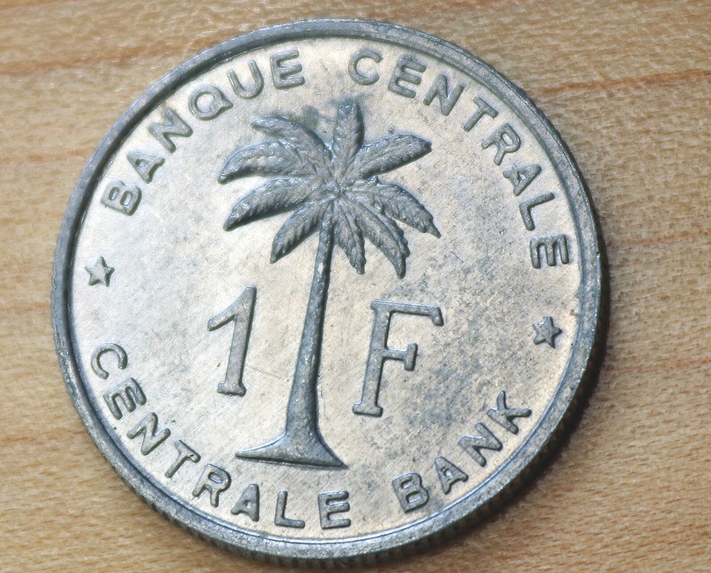 1960 Belgian Congo 1 Franc Palm Tree