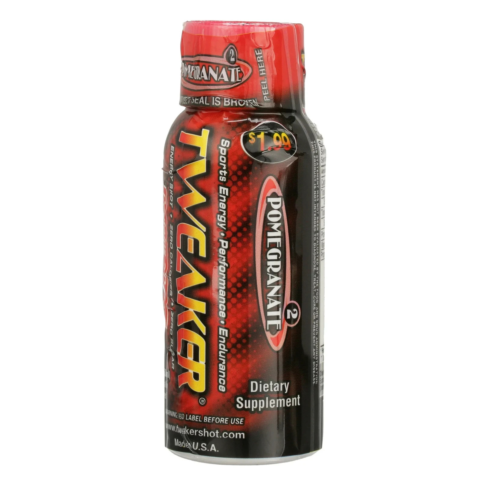Tweaker Energy Shot, Pomegranate, 2 fl oz, 12 Count.....