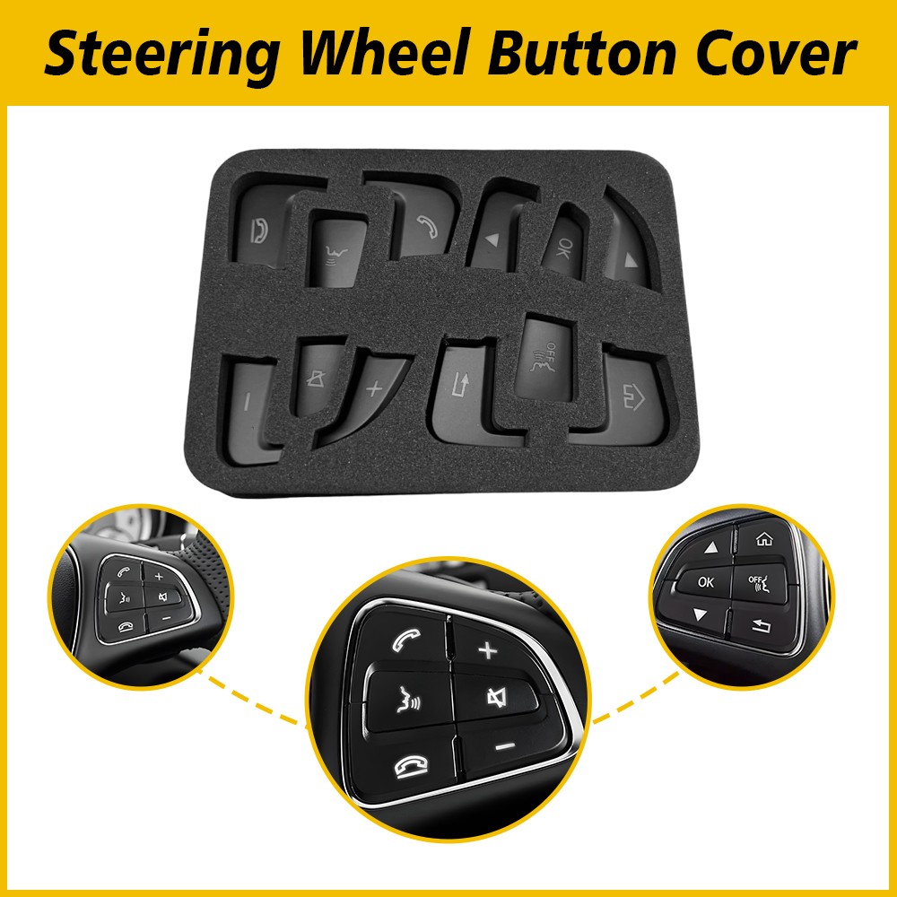 Steering Wheel Multi-Function Button Cover for Mercedes-Benz C300 2015-2019