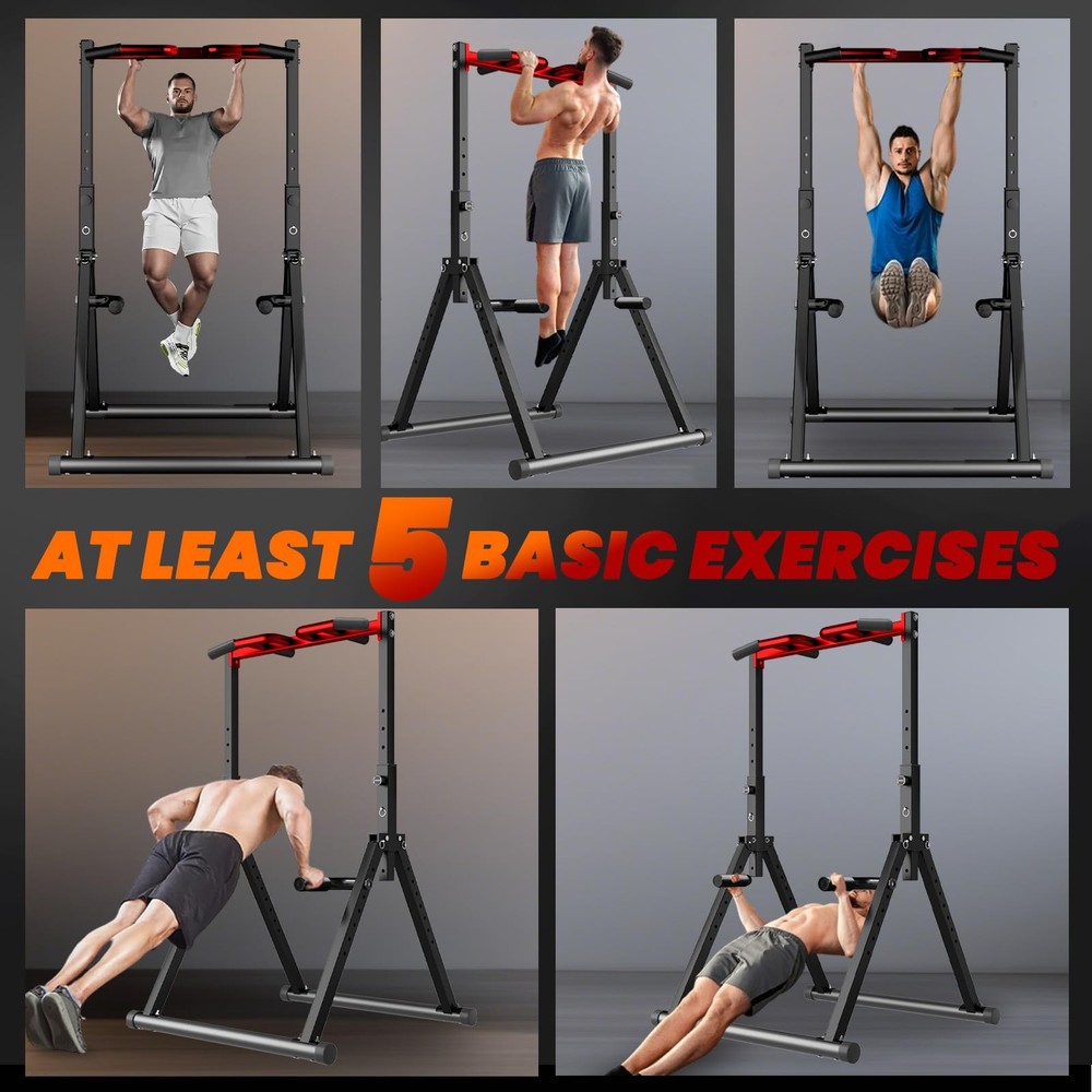 Power Tower Pull Up Dip Station Pull Up Bar Adjustable, Multifunction Home Gy...