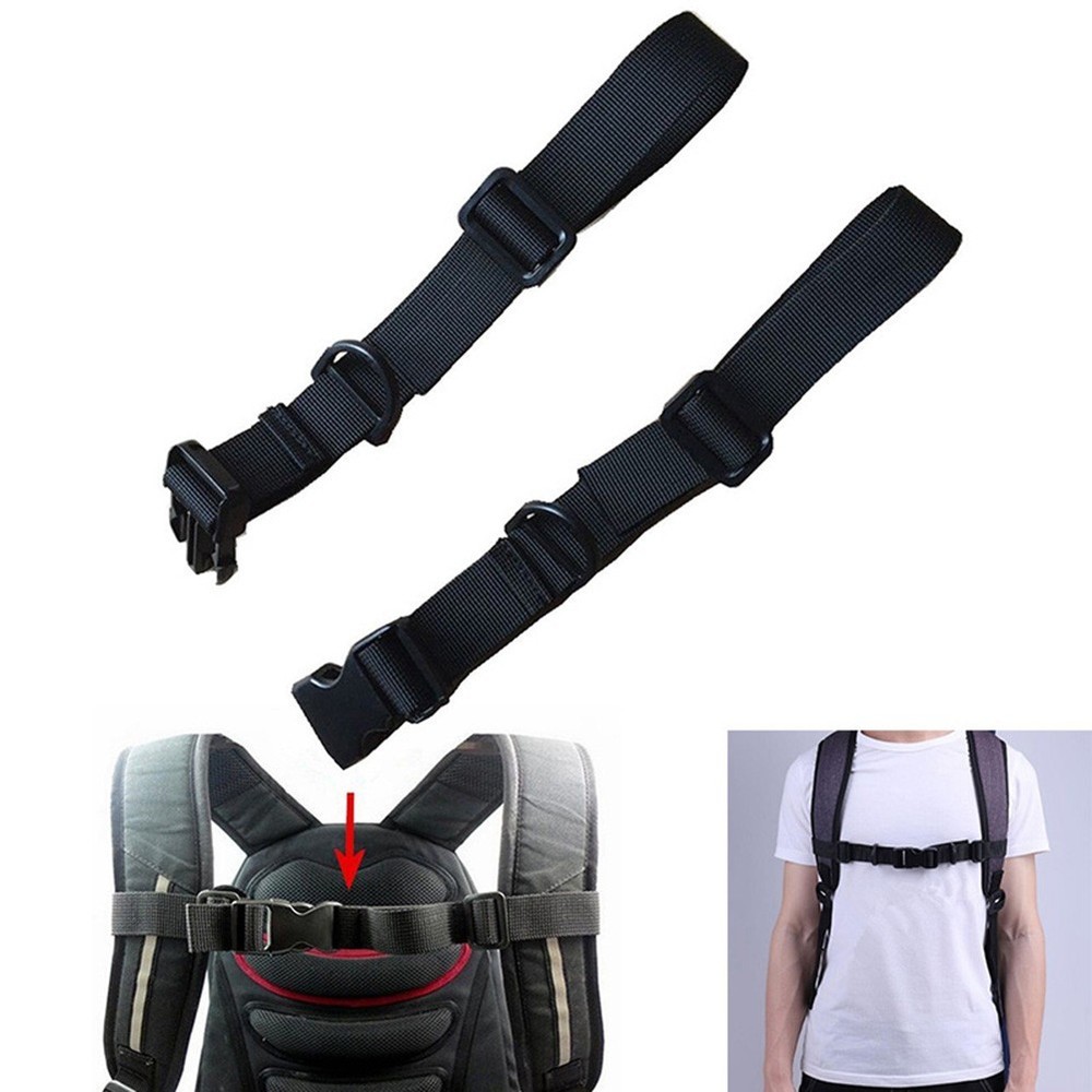 2 Adjustable Nylon Backpack Chest Harness Strap Webbing Sternum Clip Replacement