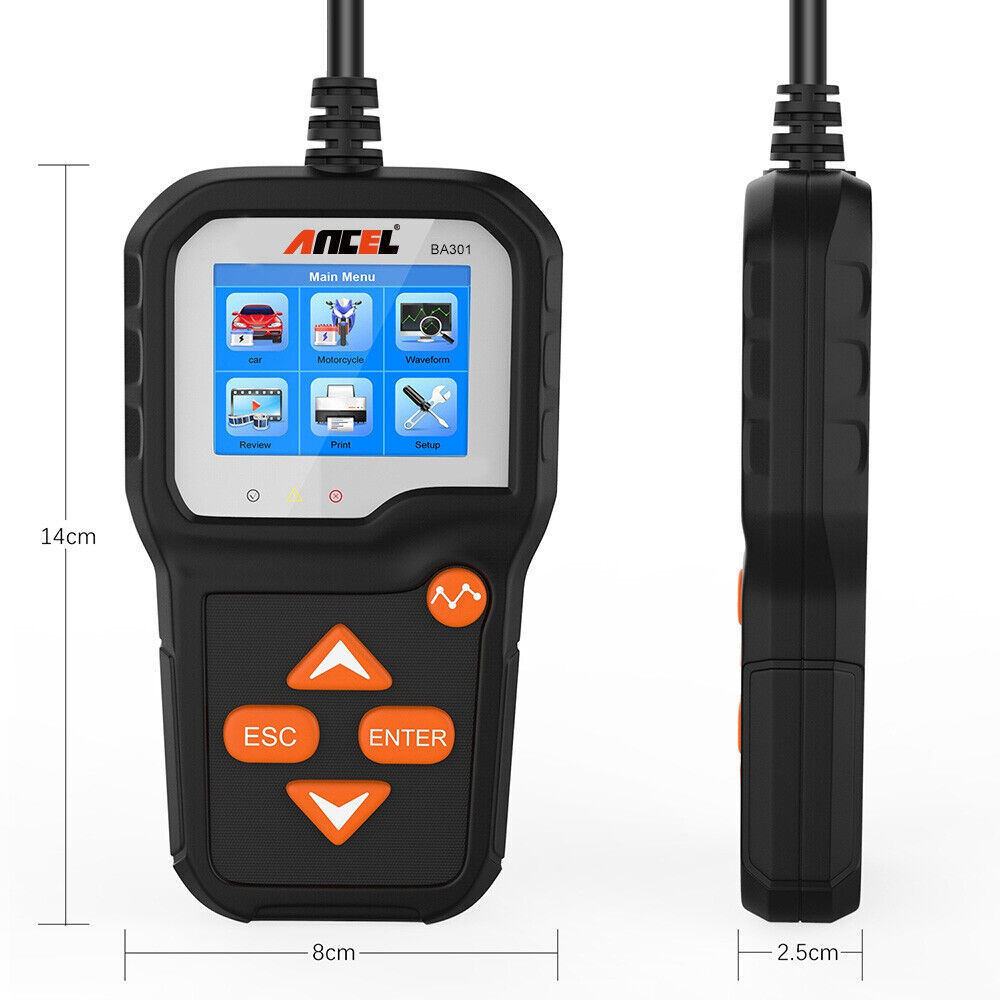 ANCEL BA301 Car Battery Tester 12V Load Tester Charging System Digital Analyzer