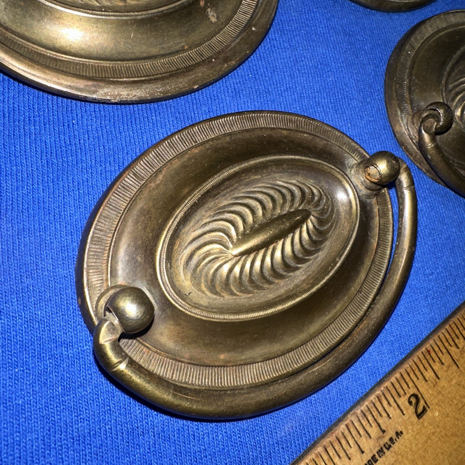 4 Vintage Drop Handle Drawer/Door Cabinet Pulls Elegant Design! 2.5 inch Hole