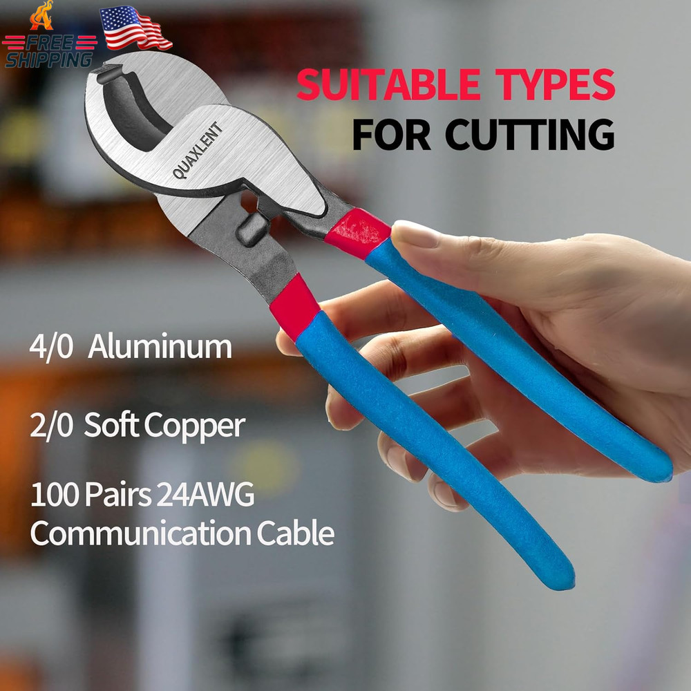 10 Inch Large Cable Cutter Heavy Duty High Leverage Big Wire Cutting Plier Tool