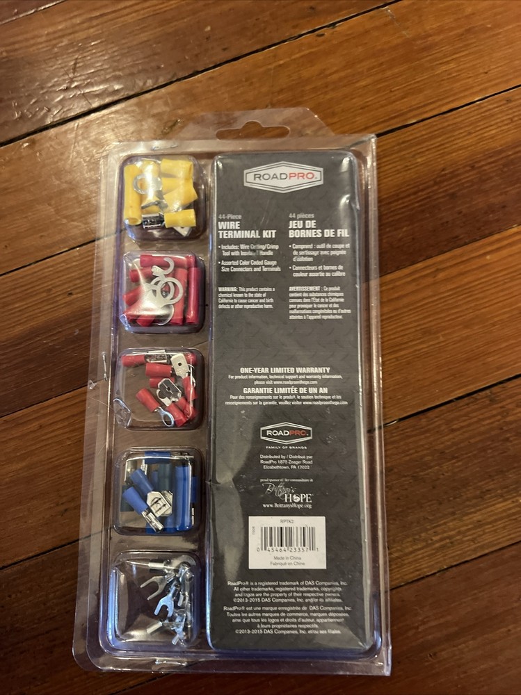 44pc Terminal Kit: Cutter/Crimp Tool & Assorted Color Coded Gauge - # RPTK2 New