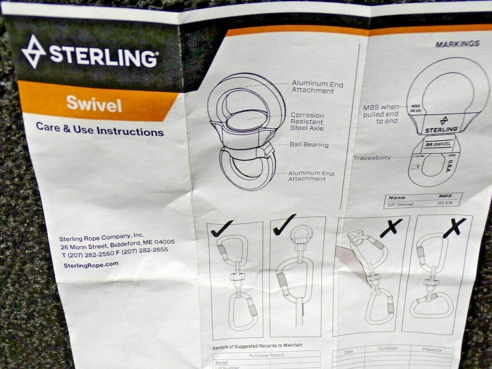 STERLING ROPE SR SWIVEL BLACK (DC)