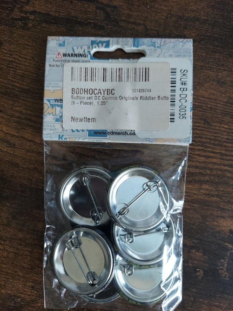 DC Comics Original 6 Button Pack Riddler Buttons