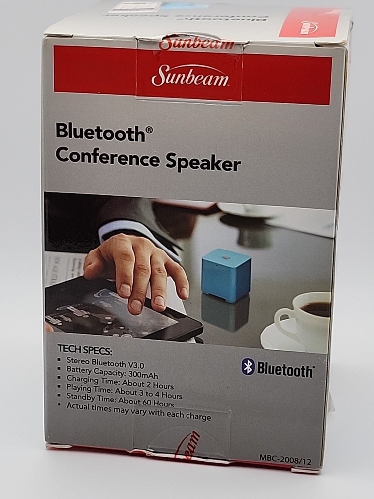 Sunbeam Bluetooth Conference Speaker Blue New In Box