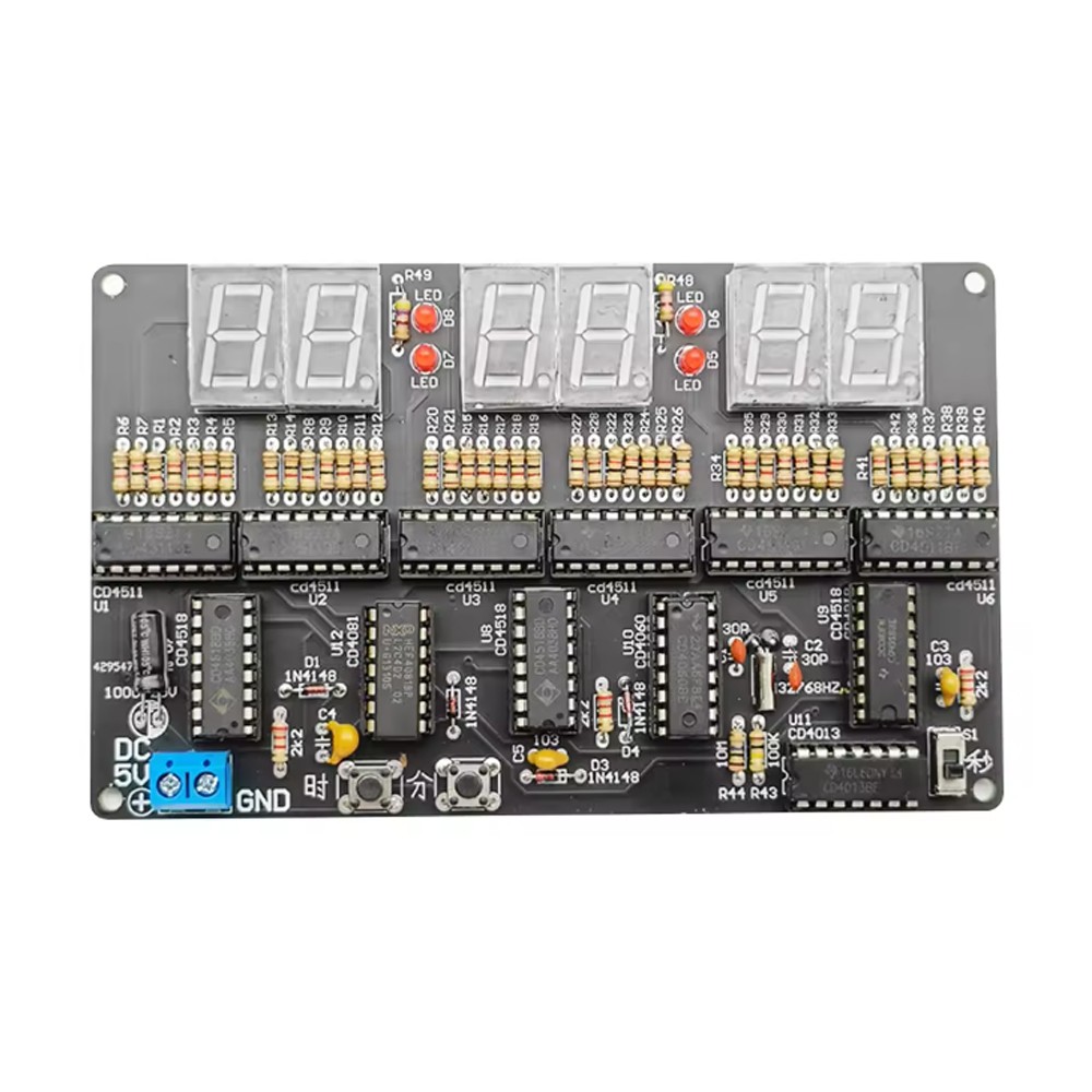 6-bit Digital Circuit Clock DIY Electronic Kit Electronic Clock Teaching Kit US