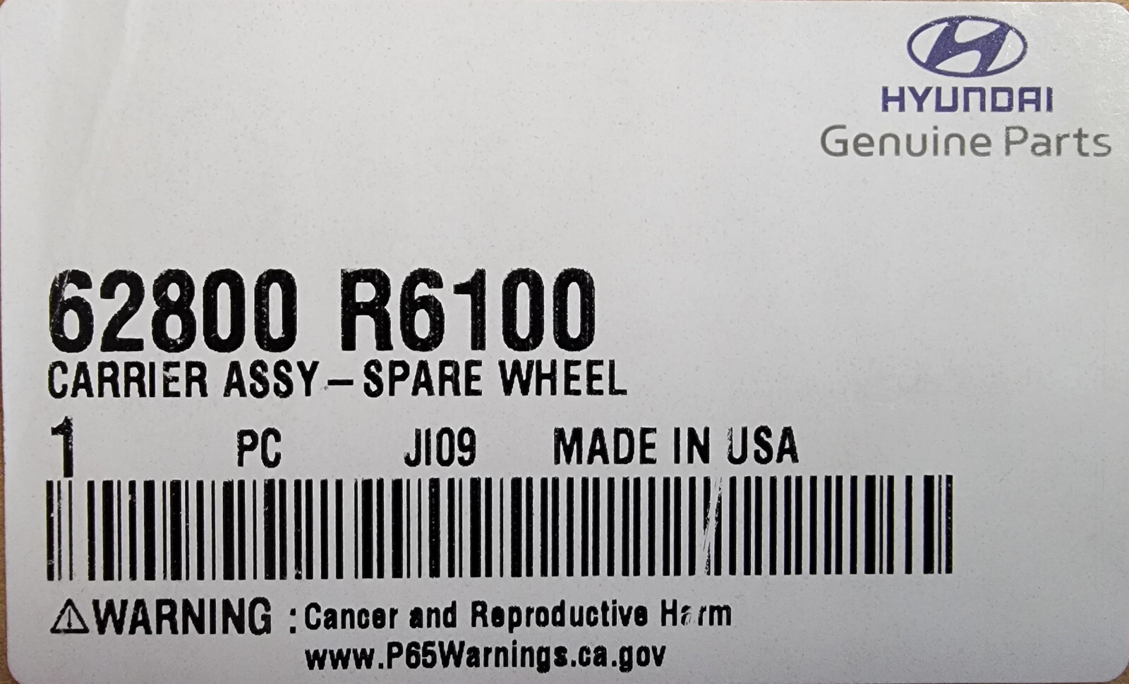OEM 2024-2025 Hyundai Santa Fe SPARE TIRE WHEEL CARRIER (62800R6100)