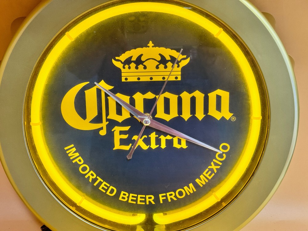 Corona Extra Bottle Cap NEON CLOCK 14.75 NIB