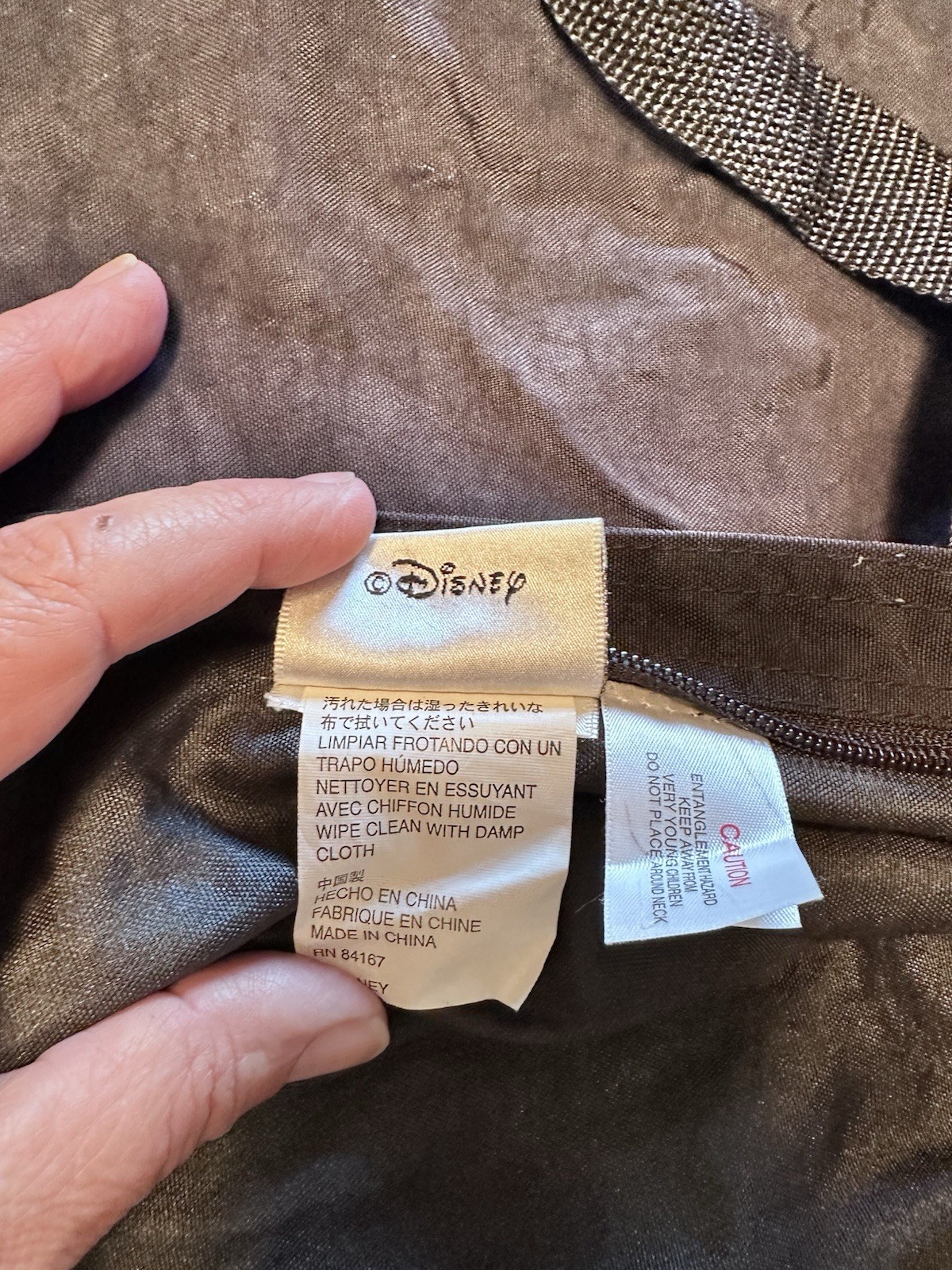 Walt Disney World Large 14" by 13.5" Tote Purse Shoulder Bag Black 90's