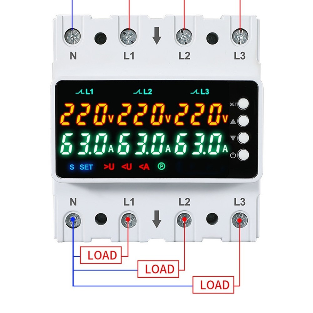 Adjustable Voltage and Current Protector with Phase Loss Detection for Home Use