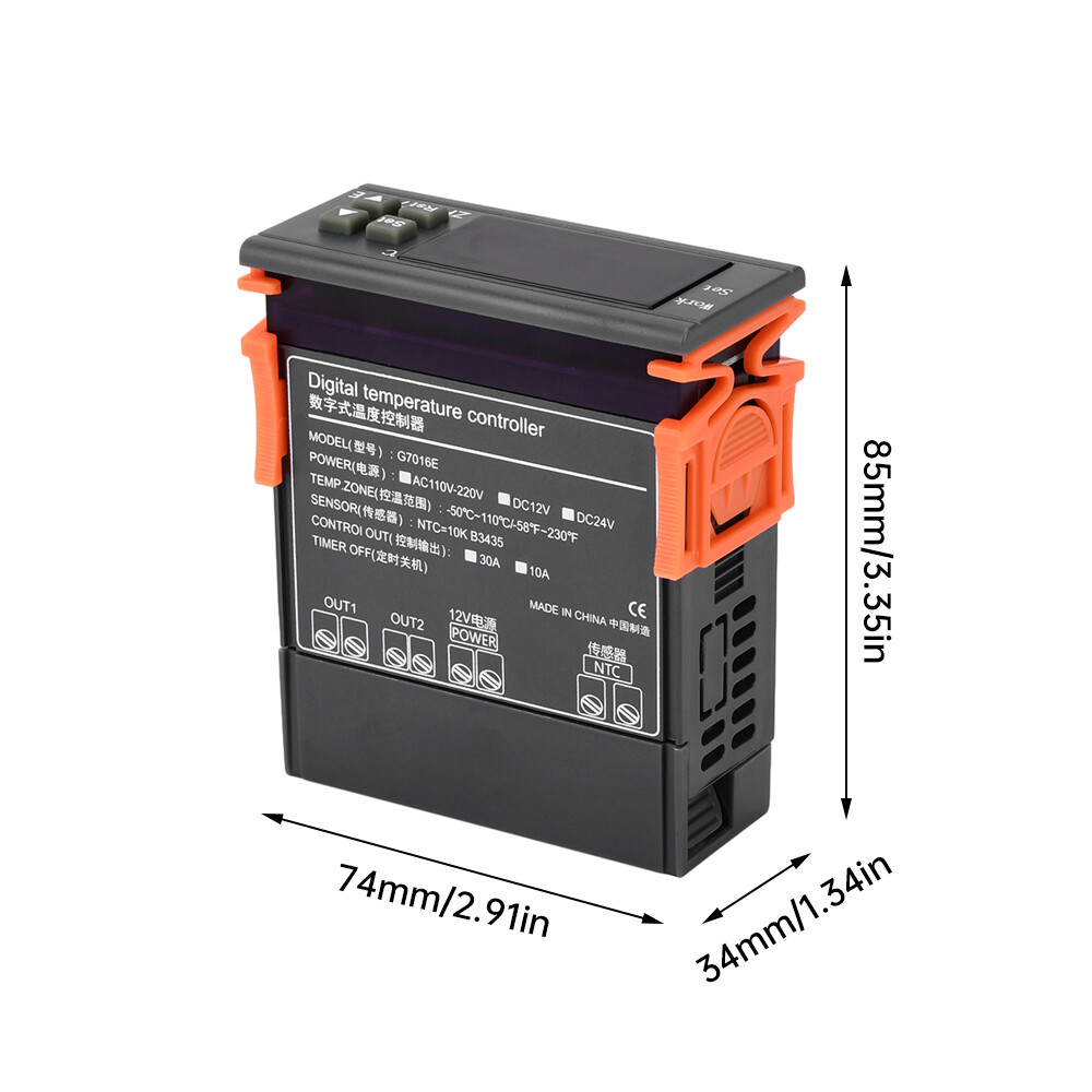 G7016E Digital Intelligent Temperature Controller NTC Waterproof Probe 12V/24V