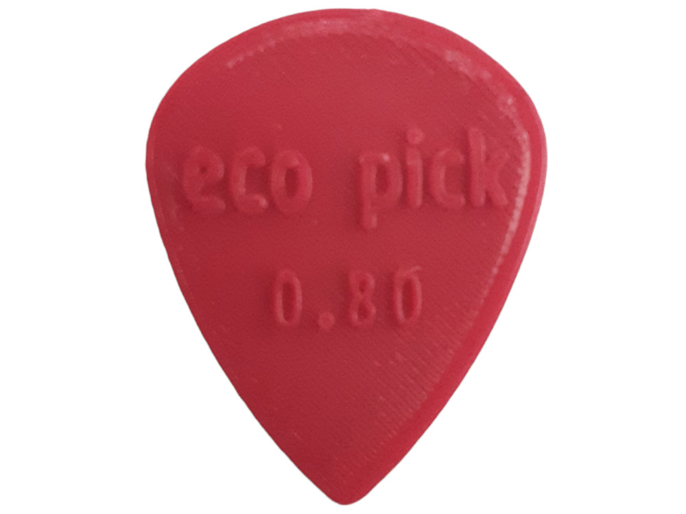 Ecopick 0.80mm Medium Guitar Picks, 3-Pack, Color Red