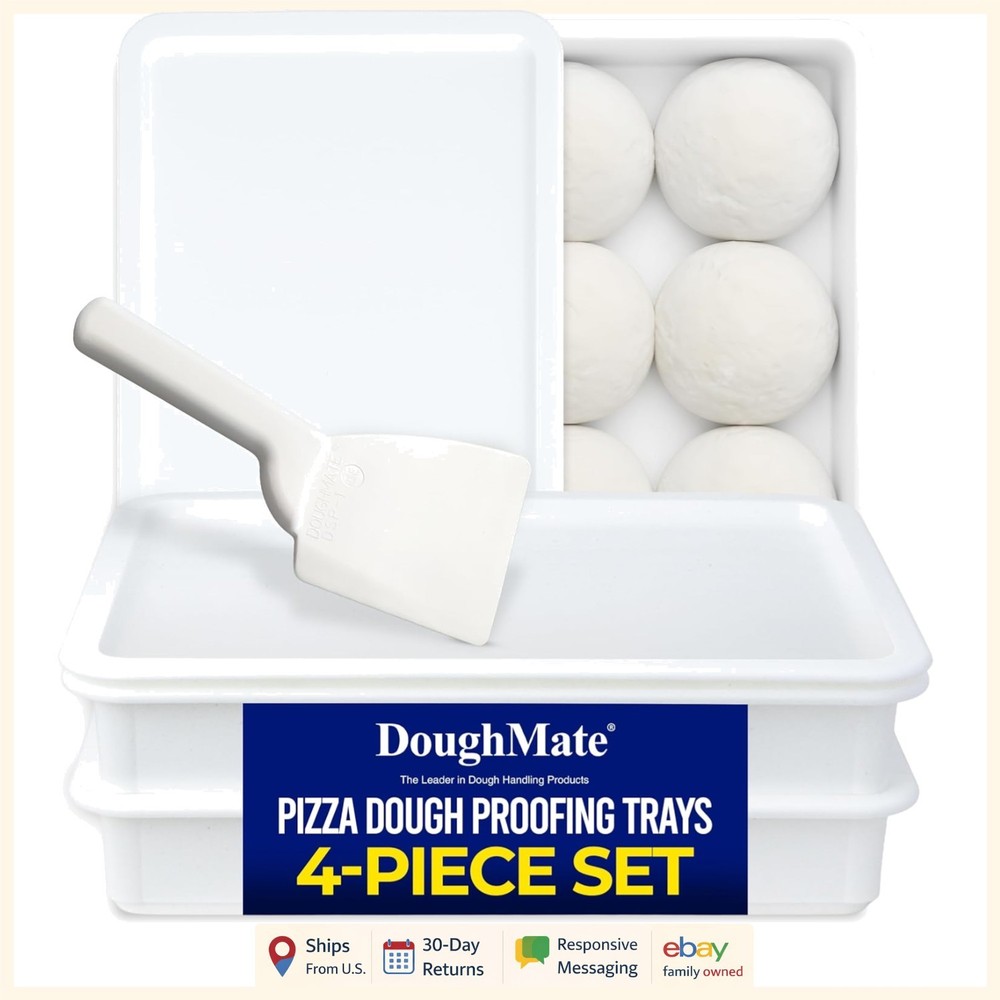 Household Pizza Dough Proofing Kit with Stackable Trays and Plastic Scraper