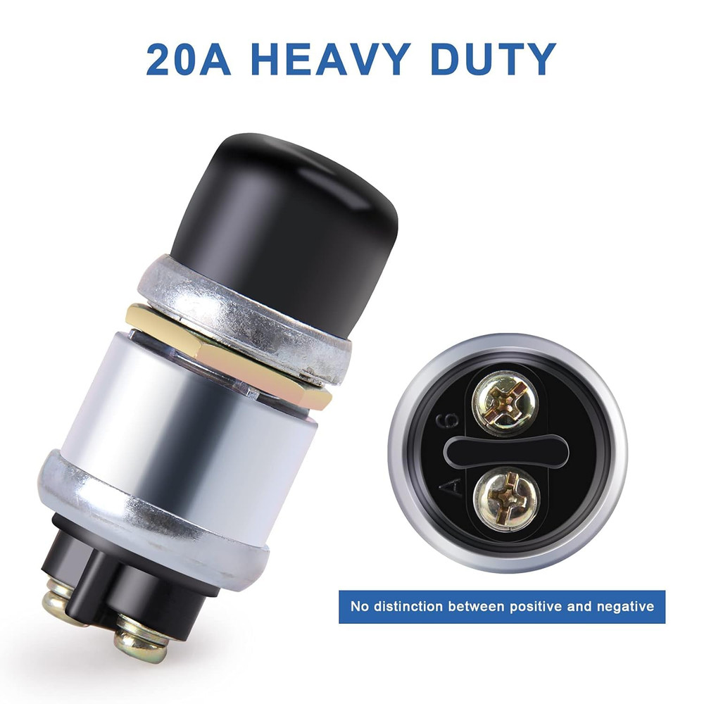 2Pcs Waterproof Momentary Push Button Switch 12V and 24V Engine Start Push to St