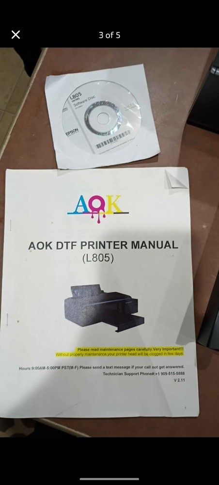 Epson A0k L805 Printer DTF Professionally Converted to A Printer Used Tested