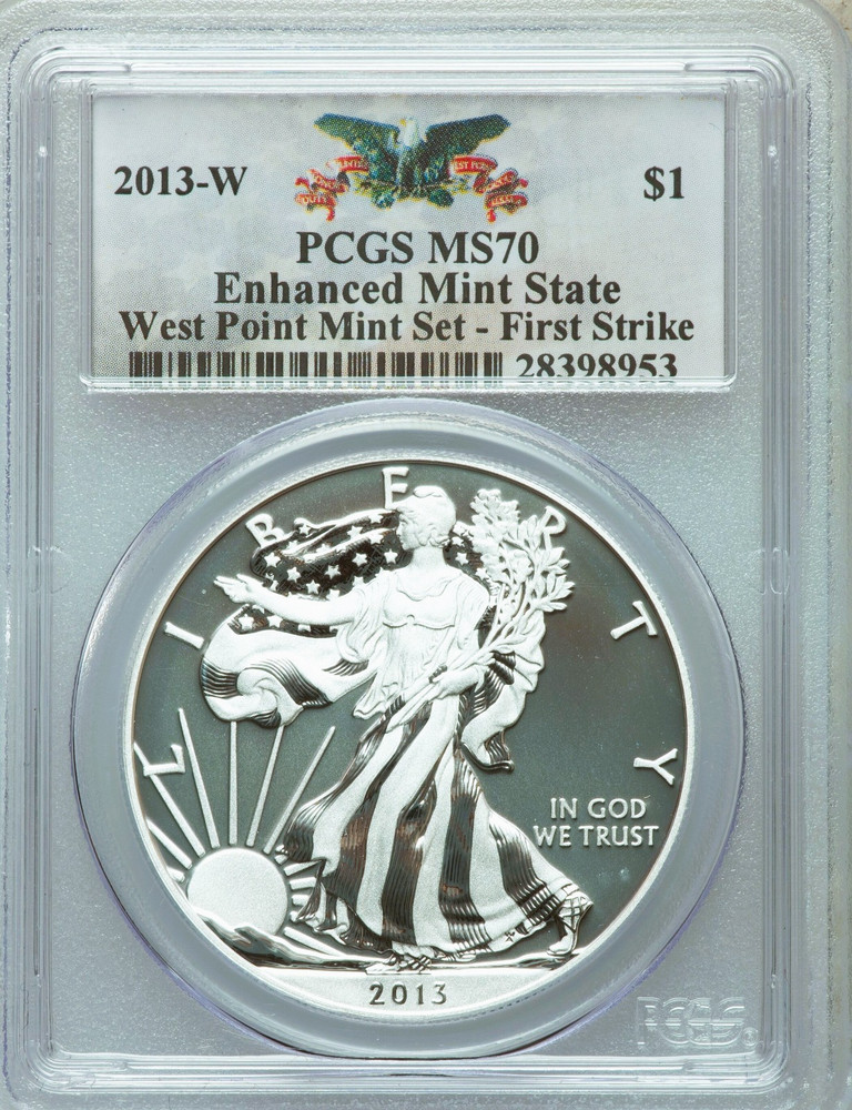 2013-W West Point Mint Set Silver Eagle PCGS MS70 First Strike Enhanced One Oz