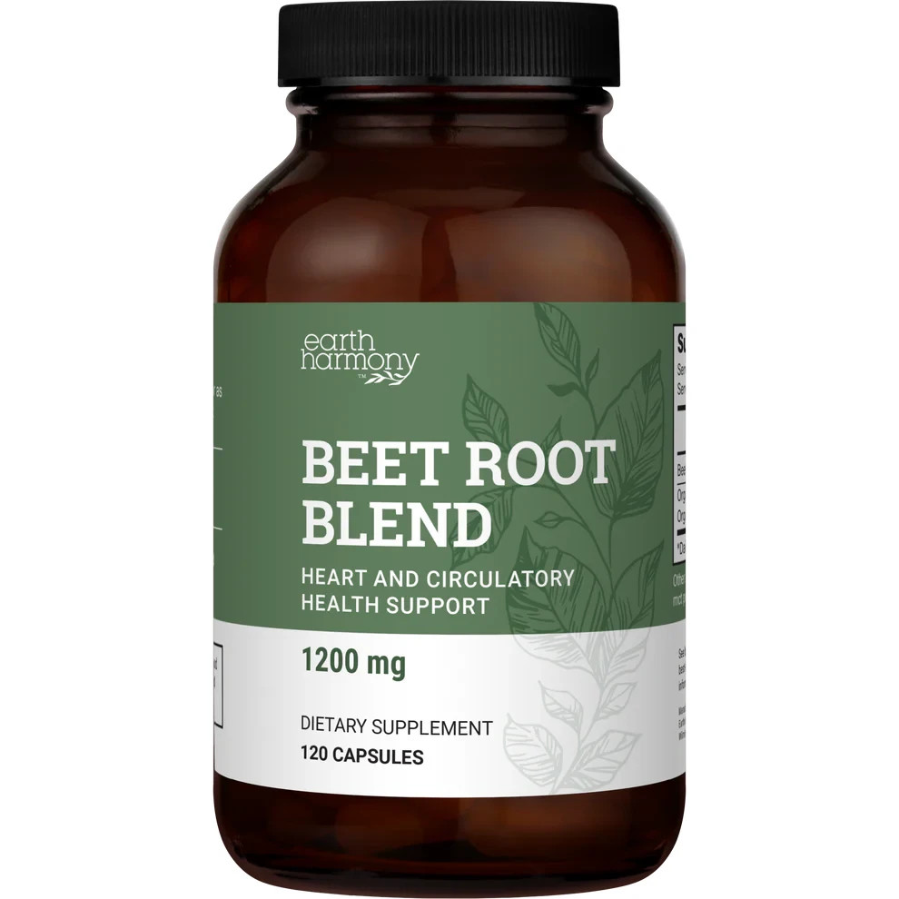Organic Beet Root Capsules 1200 mg - Beet Root Powder & Juice Blend