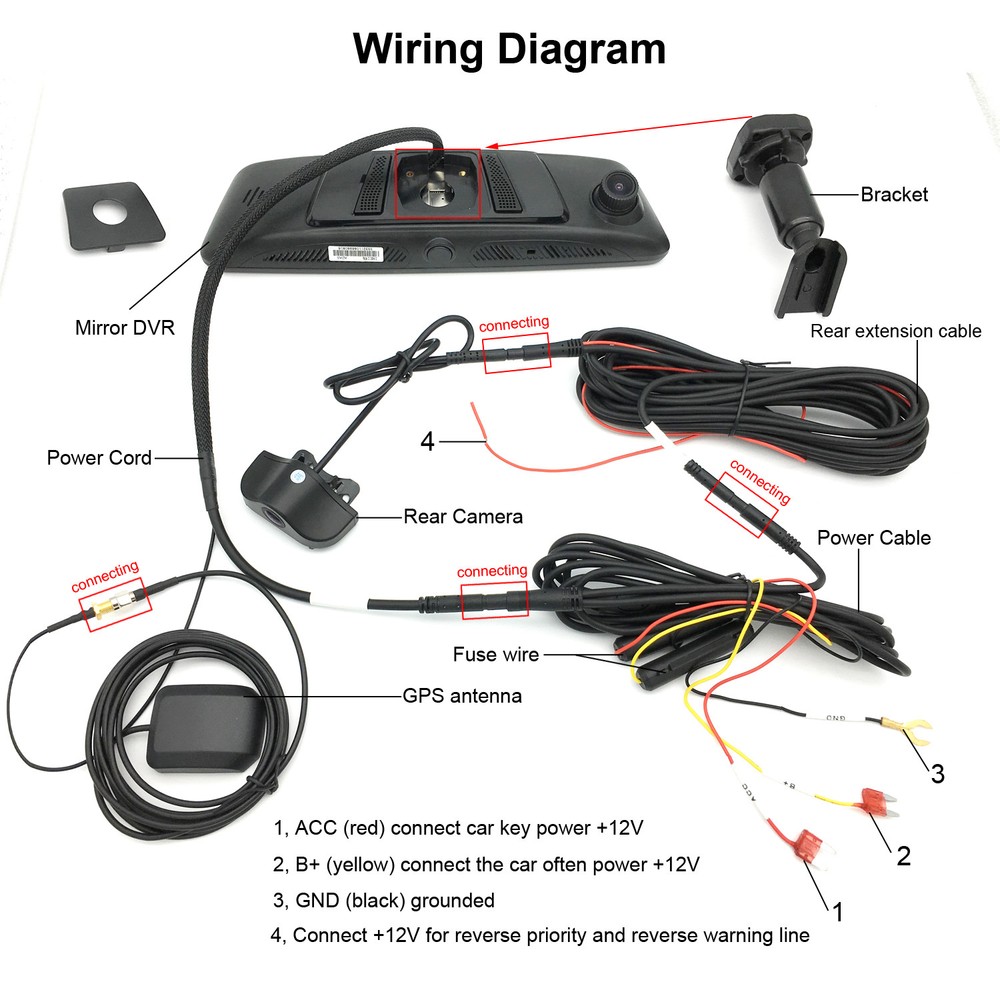 4G smart Car DVR Camera Android rear view backup mirror Dash Cam GPS navigation