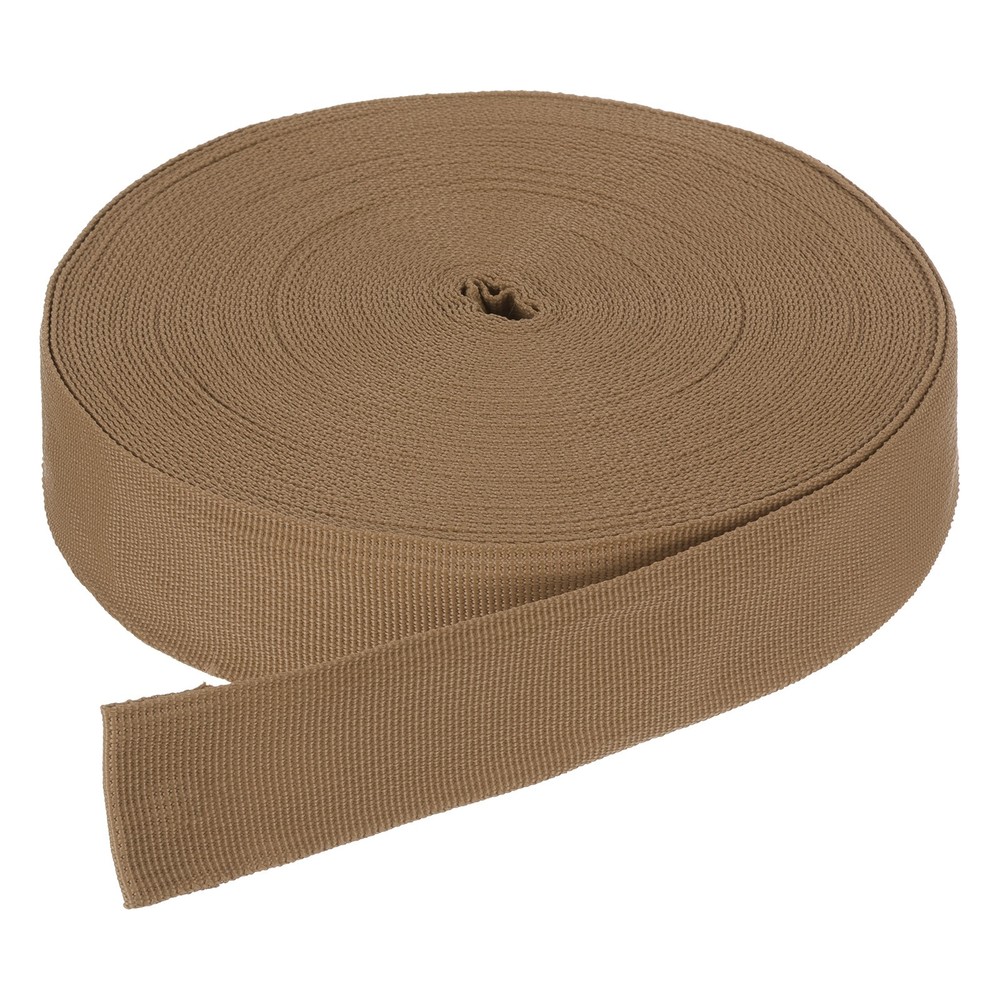 25Yardx1 1/2" Width Nylon Webbing Strap Poly Flat Webbing Strapping Light Brown