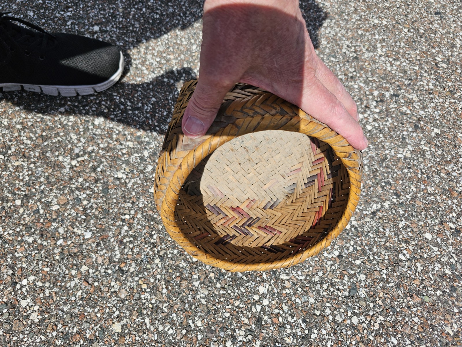 Chaoctaw basket hand woven twill river cane 8x5.5 Native American