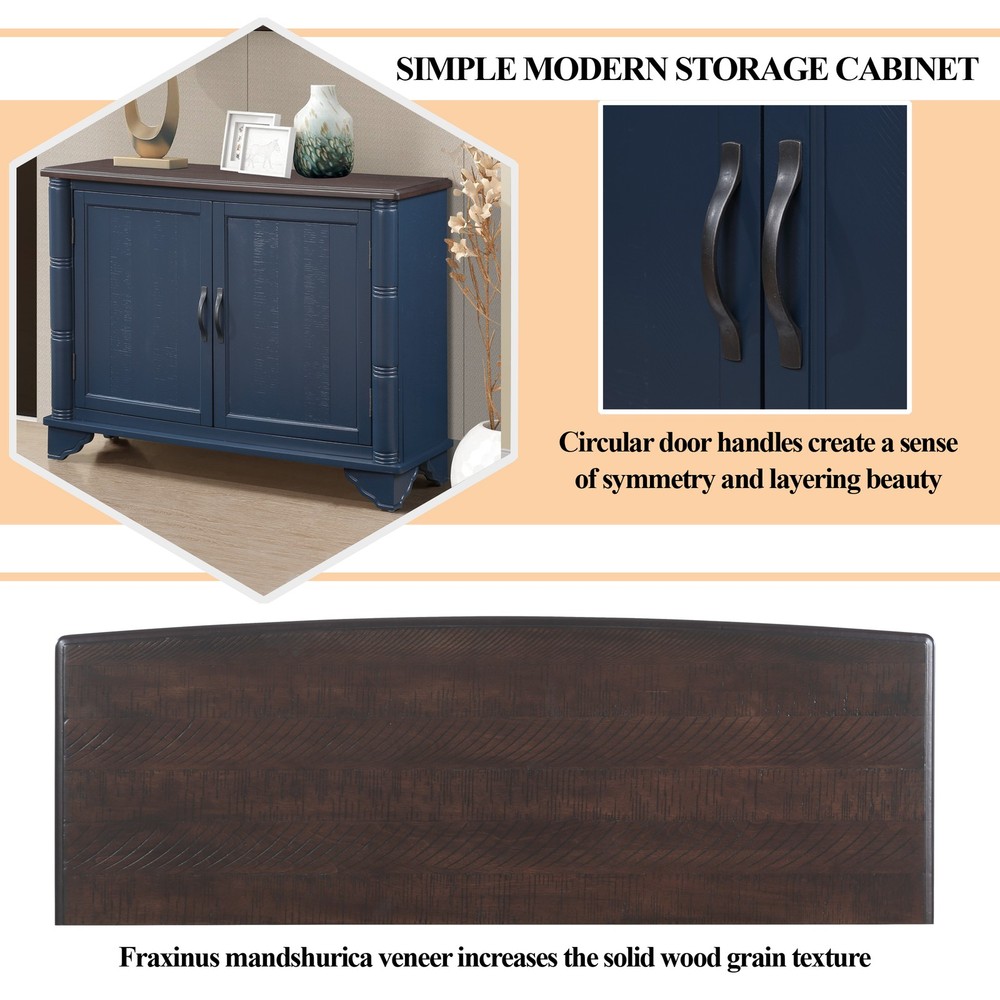 40" Console Table with Storage Shelf, Retro Entryway Table with Adjustable Sto
