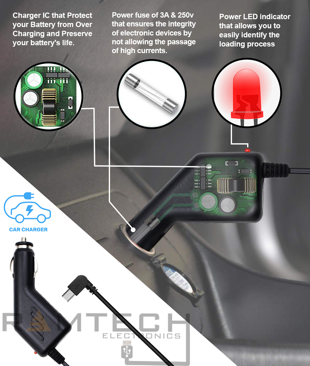 2A DC Car Vehicle Power Charger Adapter Cable for Garmin Dezl 780 LMT-S GPS