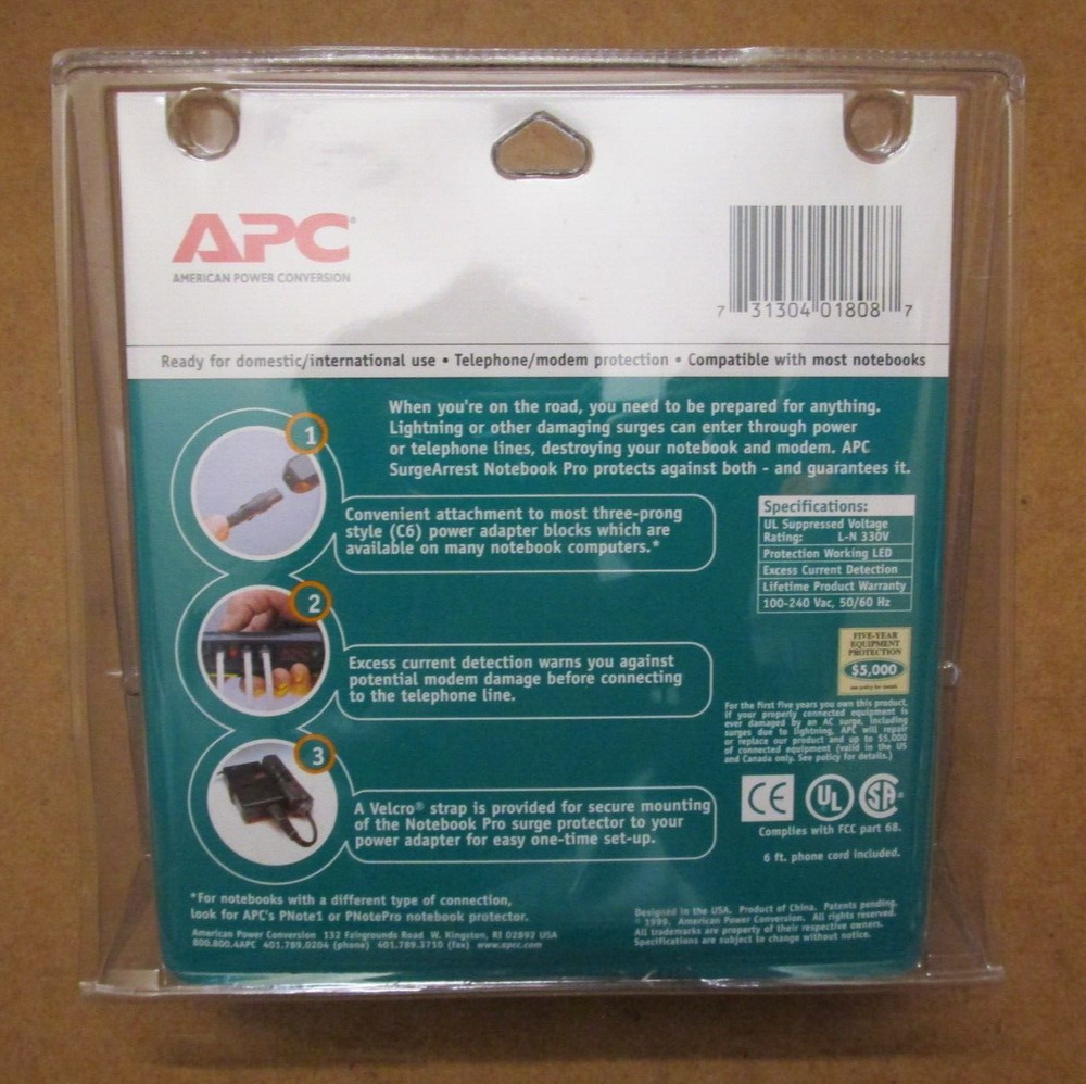 APC SurgeArrest Notebok Pro Surge Protector PNote Pro 3