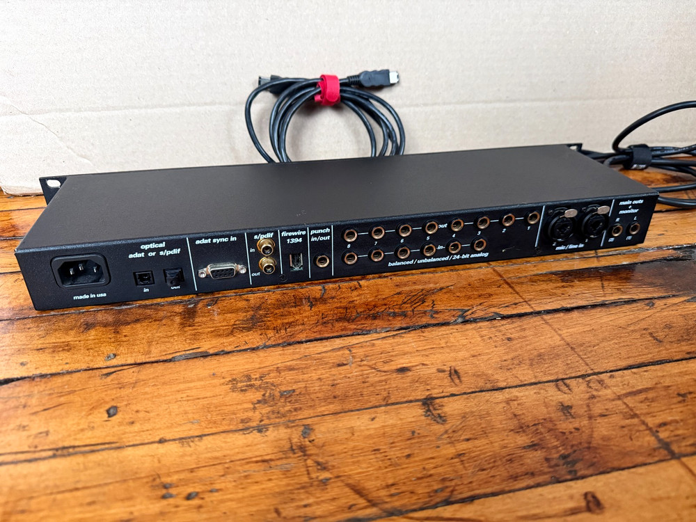 MOTU 828 MK1 Firewire Audio Interface Rack Mount with Cables Tested Working