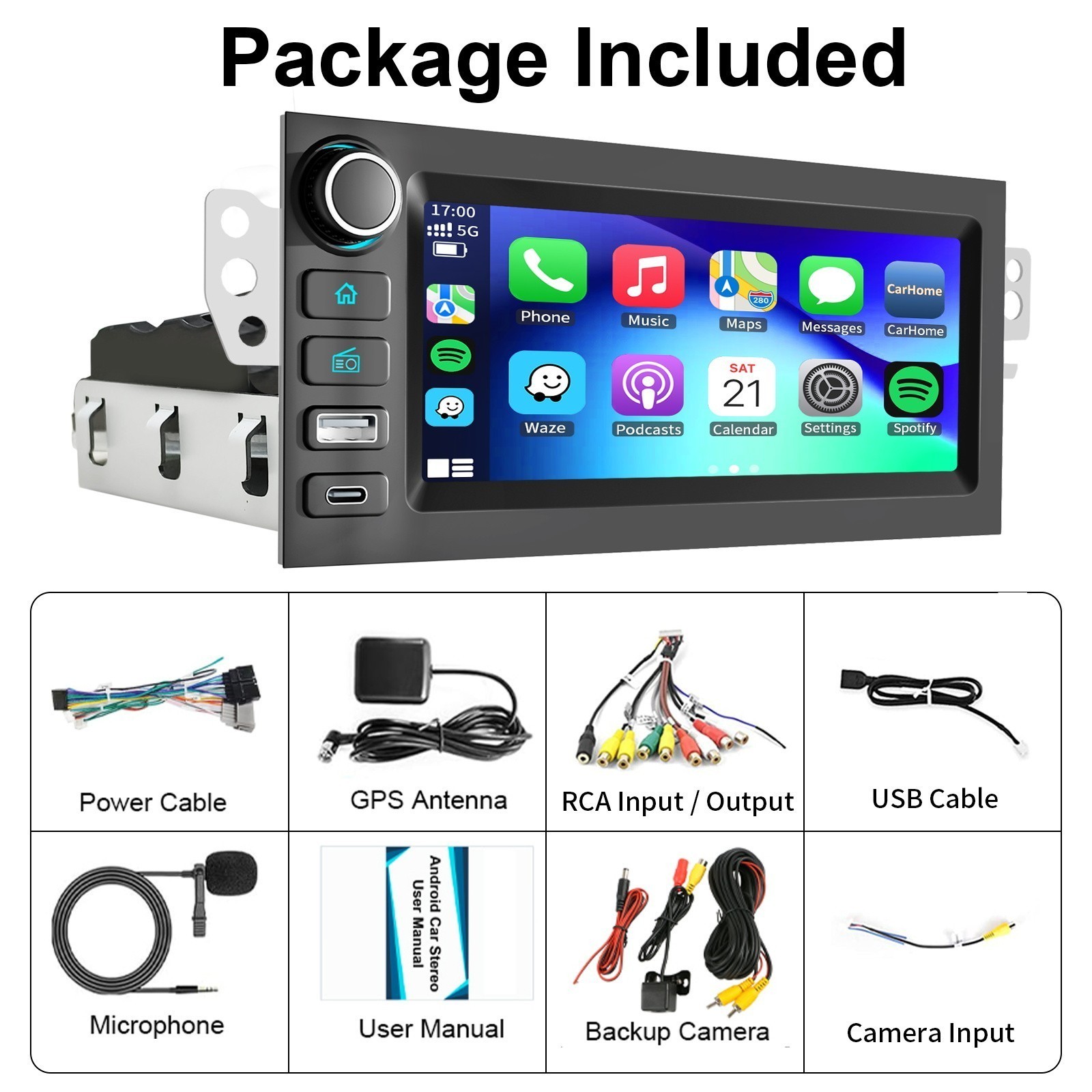 Plug play For GMC Jimmy Sonoma 1998-2001 Apple Carplay Car Stereo Radio GPS Navi