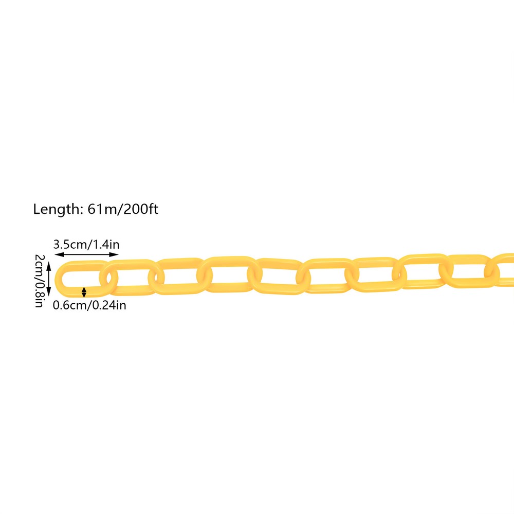 200ft Yellow Plastic Barrier Chain for Effective Crowd Control Management