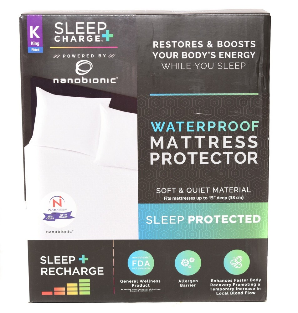 NanoBionic Sleep Charge Waterproof Mattress Protector Cover Size KING NEW