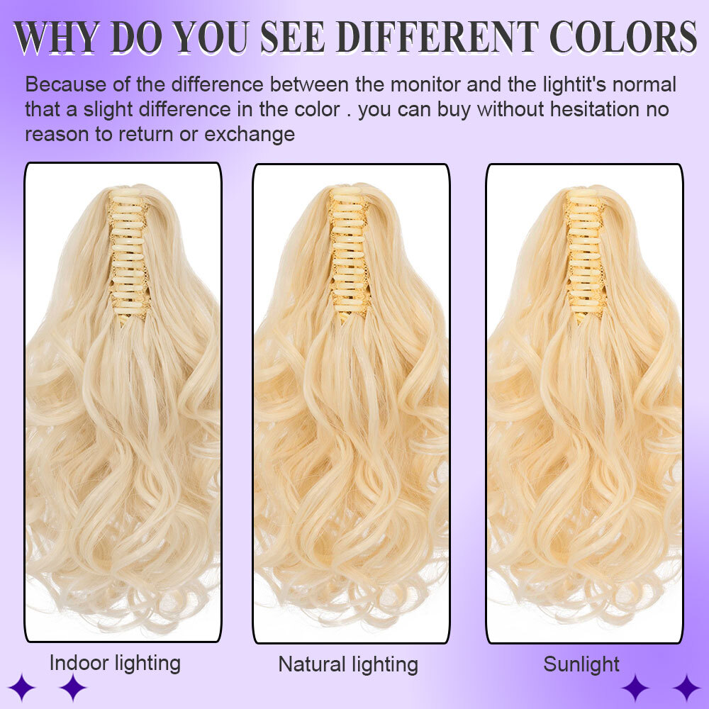 14" Short Claw On Ponytail Hair Extensions Natural Clip Pony Tail Thick As Human