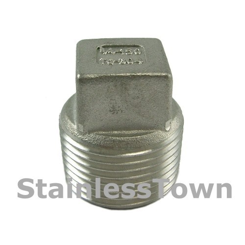 Stainless Square Head Pipe Plug 3/8" Type 304 Stainless Steel