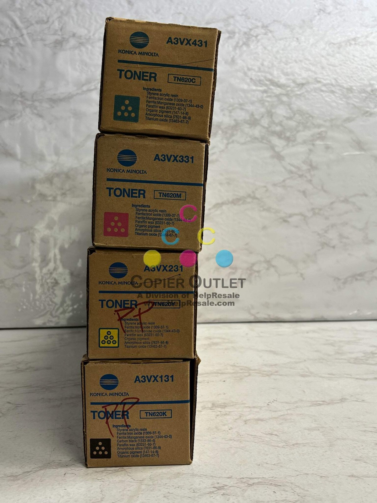 4 New Genuine Konica Minolta AccurioPrint C2060L,C3070L,C4065 CMYK Toners TN620