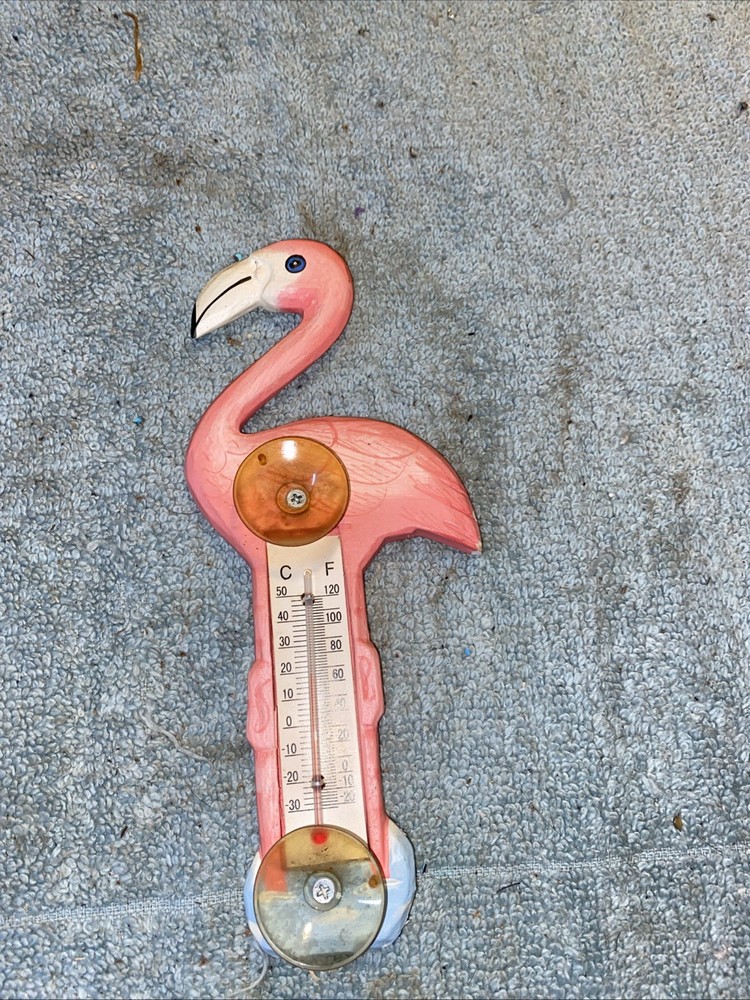 Flamingo Window Thermometer 8X3