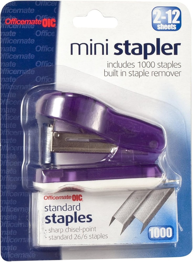 Mini Stapler Standard Staples, es in Assorted Colors -