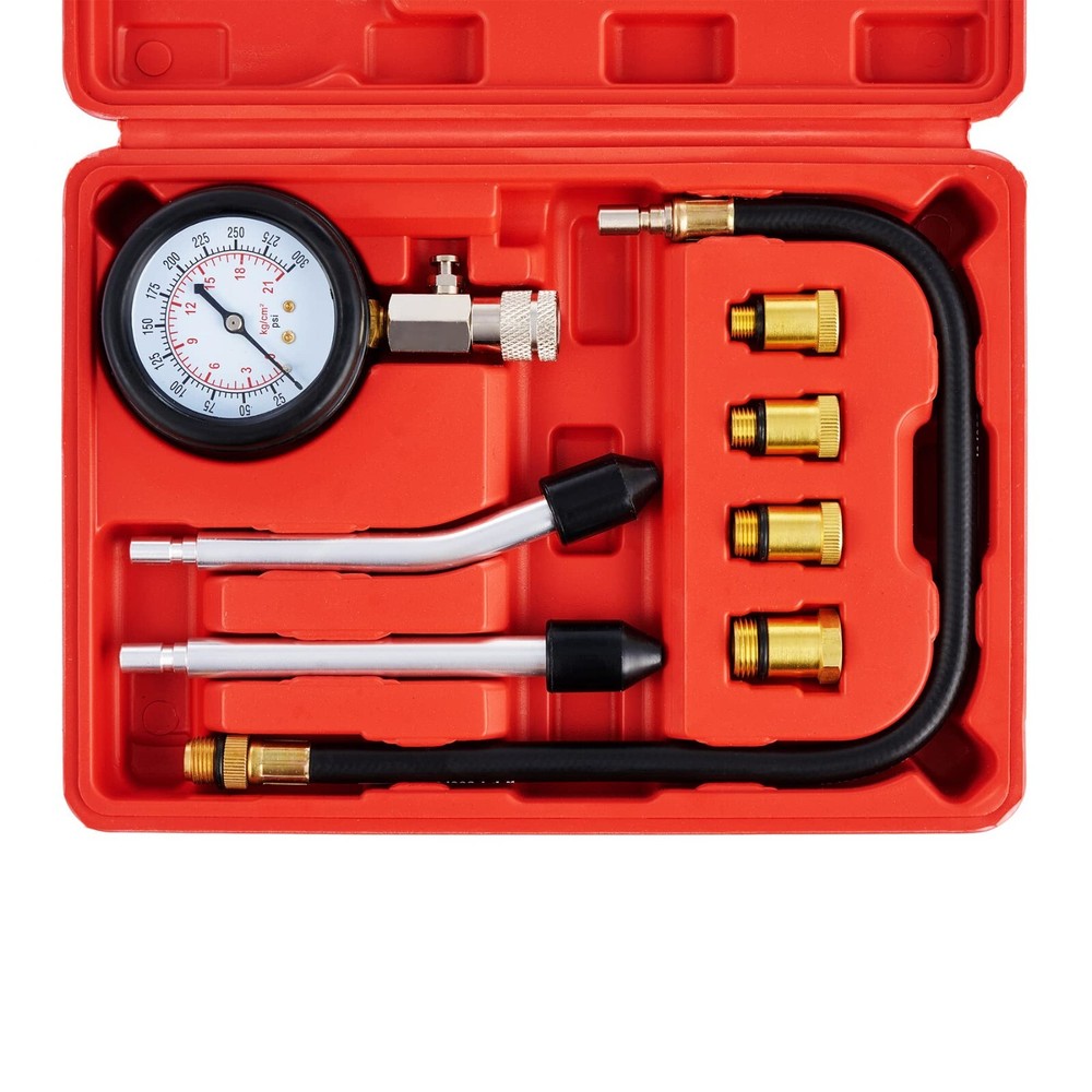 Petrol Engine Small Engine Cylinder Compression Tester w/ Adapter & Hose 300PSI