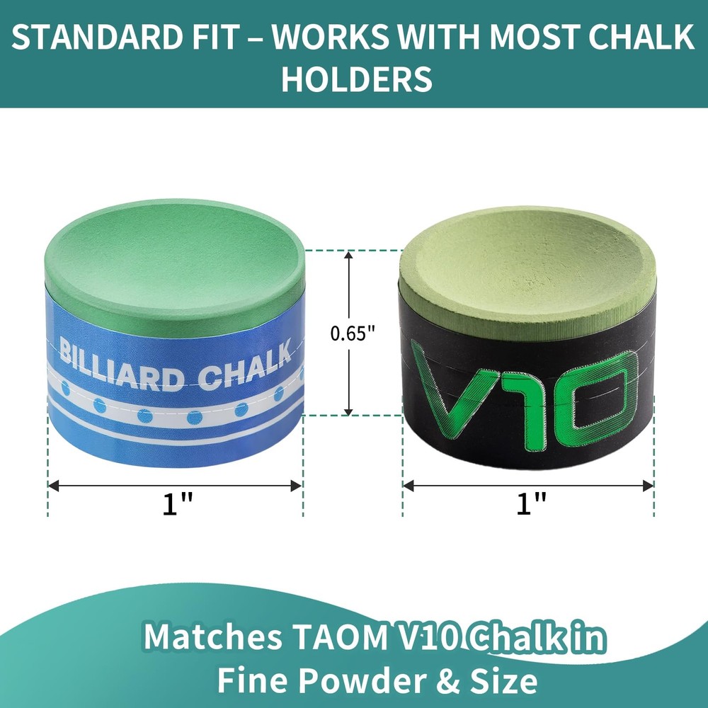 Pool Cue Chalk 2 Pack, Premium Round Pool Stick Chalk Billiard Table Accessor.