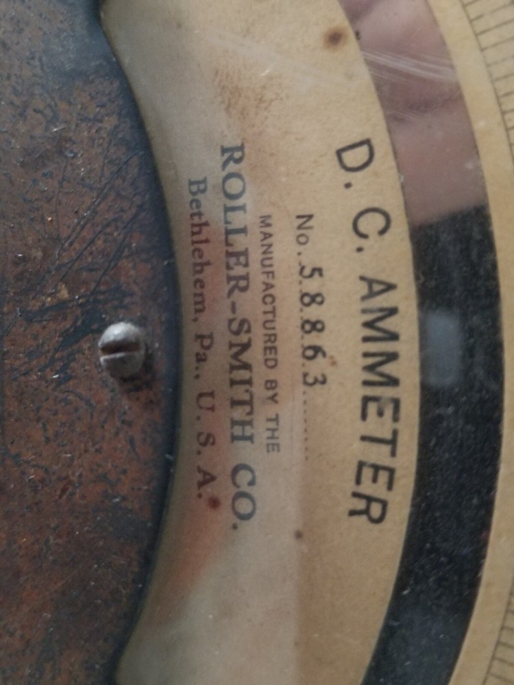 Roller Smith Direct Current Ammeter Meter USA Untested Steampunk Style