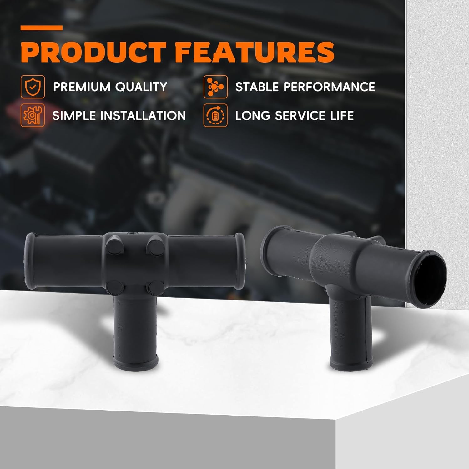 2PCS Heater Hose Tee Connector T Pipe 87248-60460 for Land Cruiser 1992-2007 Seq