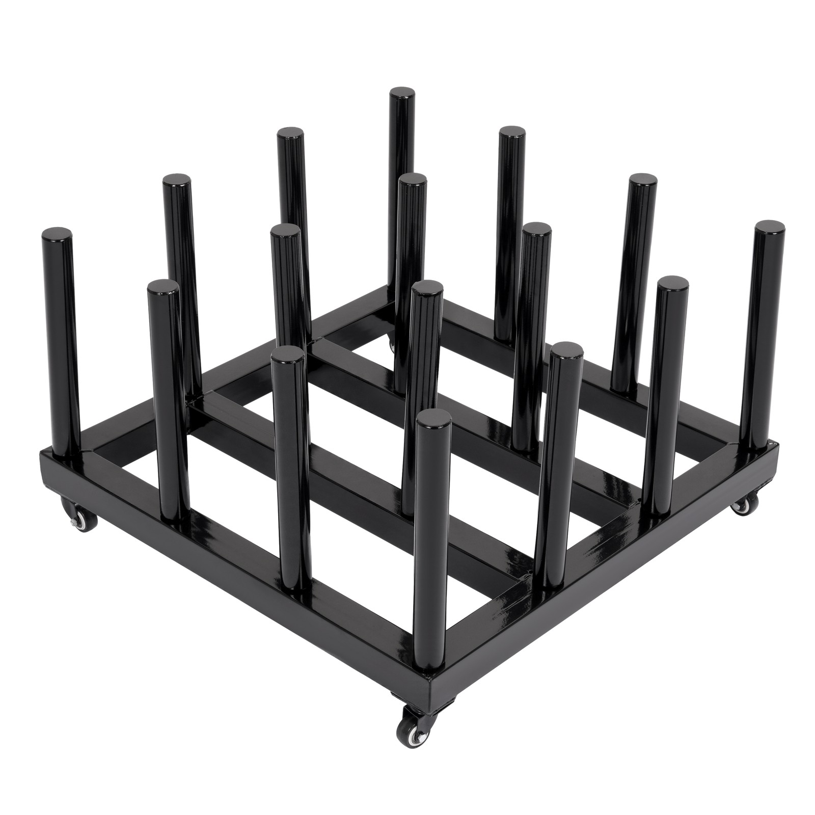 1200LBS Vinyl Cart Mobile Media Rack w/ Casters 16 Rolls Digital Media Storage