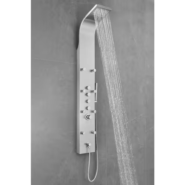 Shower Panel Tower Rainfall Waterfall System 8-Spray Body Jets Stainless Steel