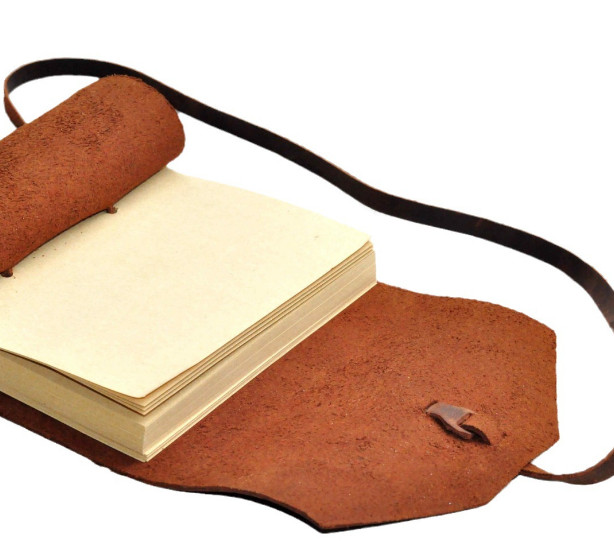 A6 Writing notes Notebook sketchbook Diary Notepad handmade leather brown Q414