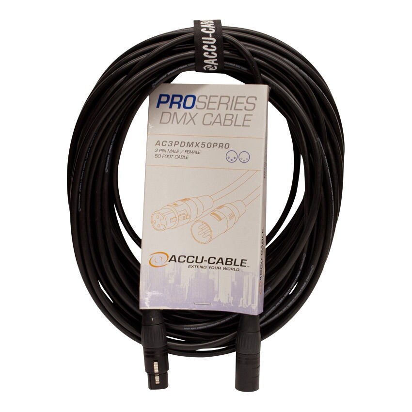 Accu-Cable 3-Pin DMX Pro Production Grade Cable - 50 ft
