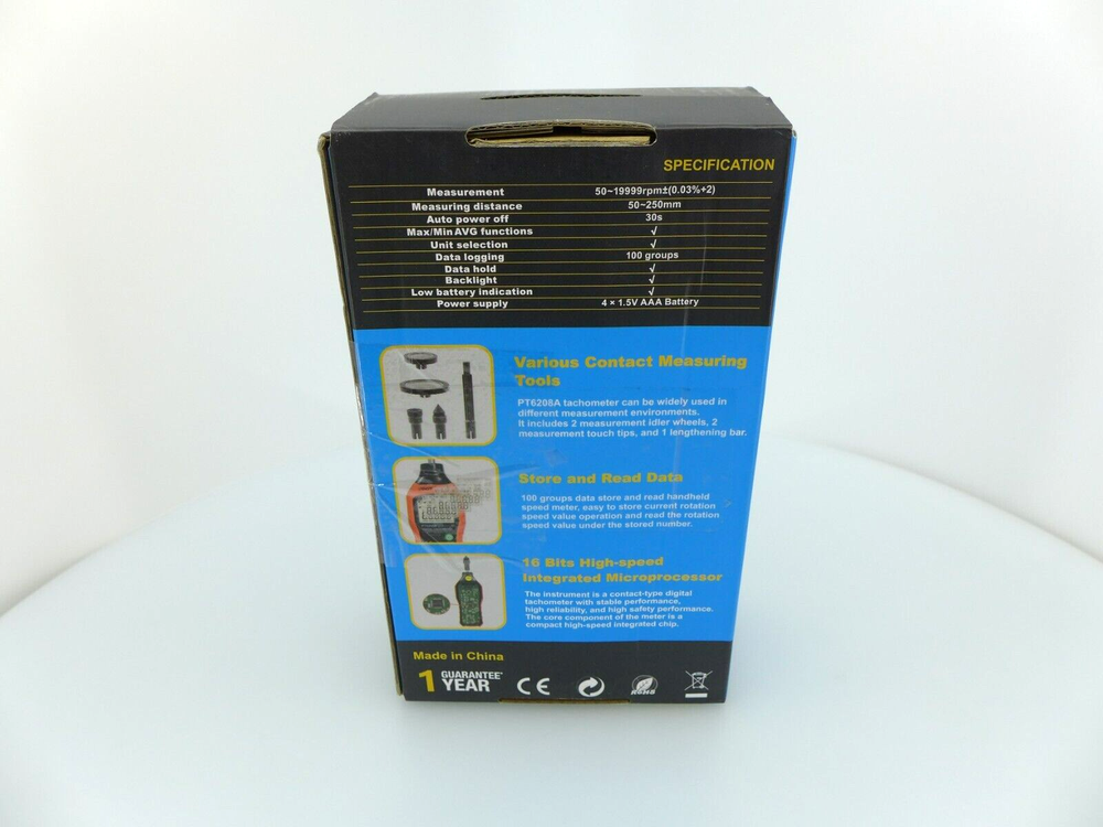 Protmex Digital Tachometer Orange/Black New (PT6208A)