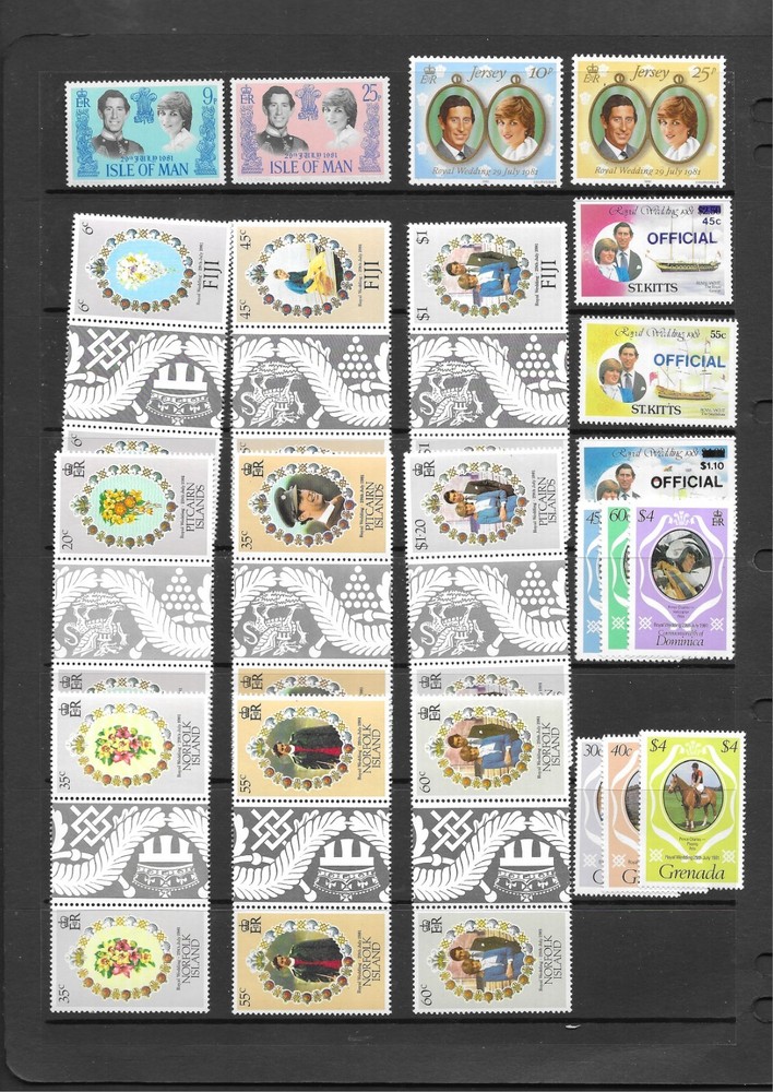 Commonwealth 1981 Mixed Selection Royal Wedding 8 x Sets MNH